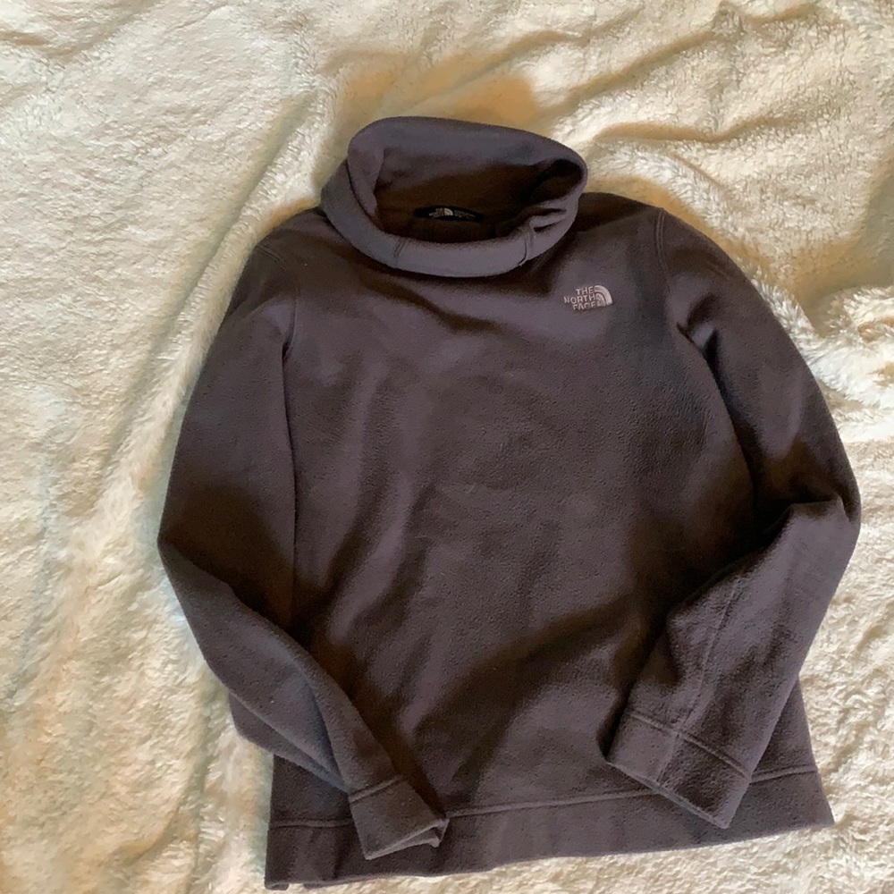 North face grey fleece cowlneck Medium